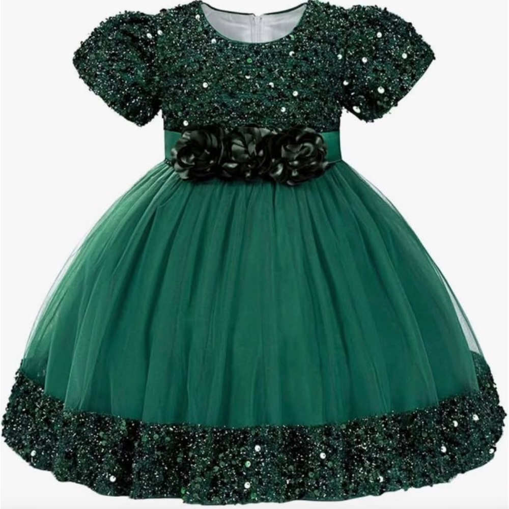 Elegant Green Kids Dress